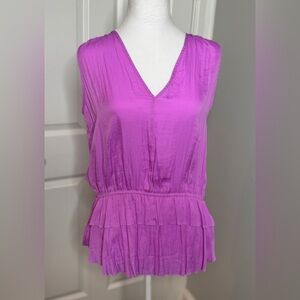 Banana Republic Vibrant Purple V-Neck Sleeveless Top